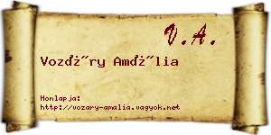 Vozáry Amália névjegykártya